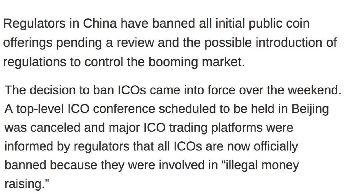 China Bans ICOs